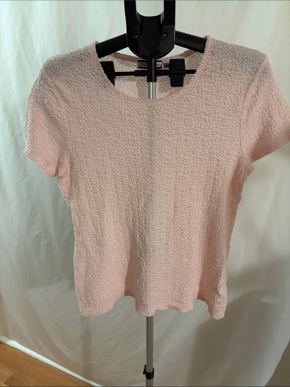 croft & barrow Pale Pink Textured Short-Sleeve Top